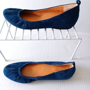 Nine West Indigo Blue  Leather Ballet Flats 7M